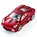Sports Car Shaped Computer Mouse [Updated] With Led Headlights, 1600 Dpi Optical Sensor 2.4 Ghz Wireless Mouse For Pc & Mac, Red