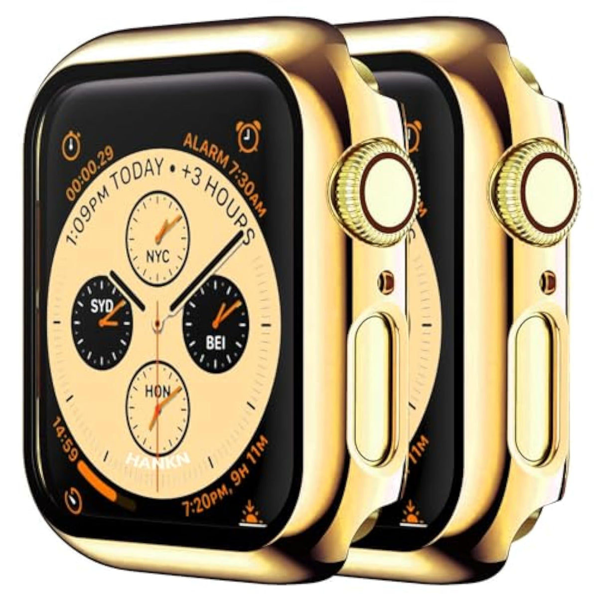 2 Pack 40Mm Hard Case Compatible With Apple Watch Series 6 5 4 Se 40Mm Tempered Glass Screen Protector Case, Full Coverage Plated Pc Shell Ultra-Thin Shockproof Iwatch Bumper Cover, Gold X 2