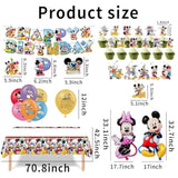 Cartoon Party Supplies, Cute Mouse Birthday Party Decorations Include Happy Birthday Banner, Balloons, Hanging Swirls, Stickers, Cake Toppers, Tablecloth
