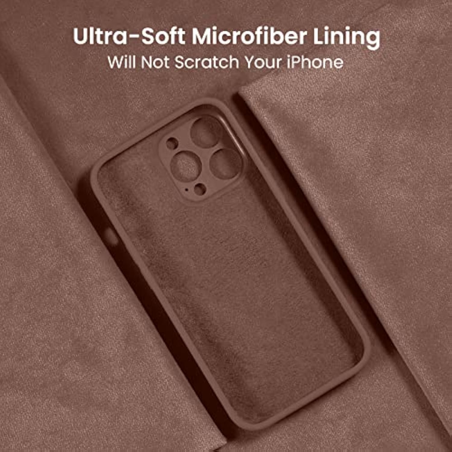 For 14 Pro Case, Silicone Upgraded [Camera Protection] Phone Case With [2 Screen Protectors], Soft Anti-Scratch Microfiber Lining Inside, 6.1 Inch, Light Brown