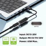 cablecc 5.5x1.7mm Input DC Jack to USB-C Type-C Power Plug Charge Cable for PD