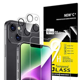 4-Pack: 2 Screen Protectors & 2 Camera Lens Protectors for iPhone 14 [6.1"]