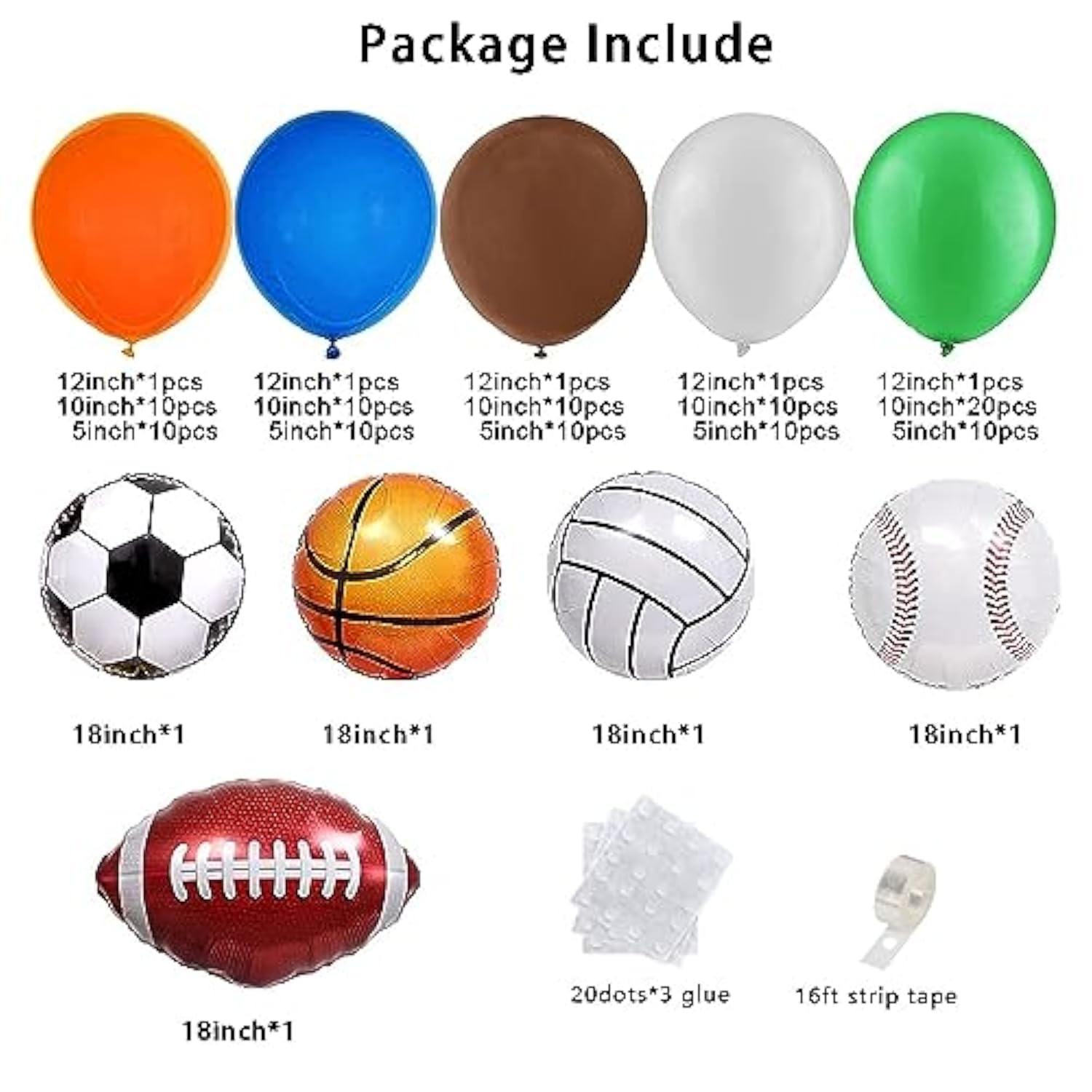 Sport Balloon Arch Garland: Football & Ball Decorations for Themed Parties