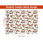 Western Wrapping Paper - Mini Roll - 17 Inch X 16.5 Feet - Cowboy Wrapping Paper Horse Design For Boys Men Birthday, Nashville Party