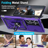 Samsung Galaxy S25 Ultra Case with Slide Lens Cover Screen Protector Kickstand Purple