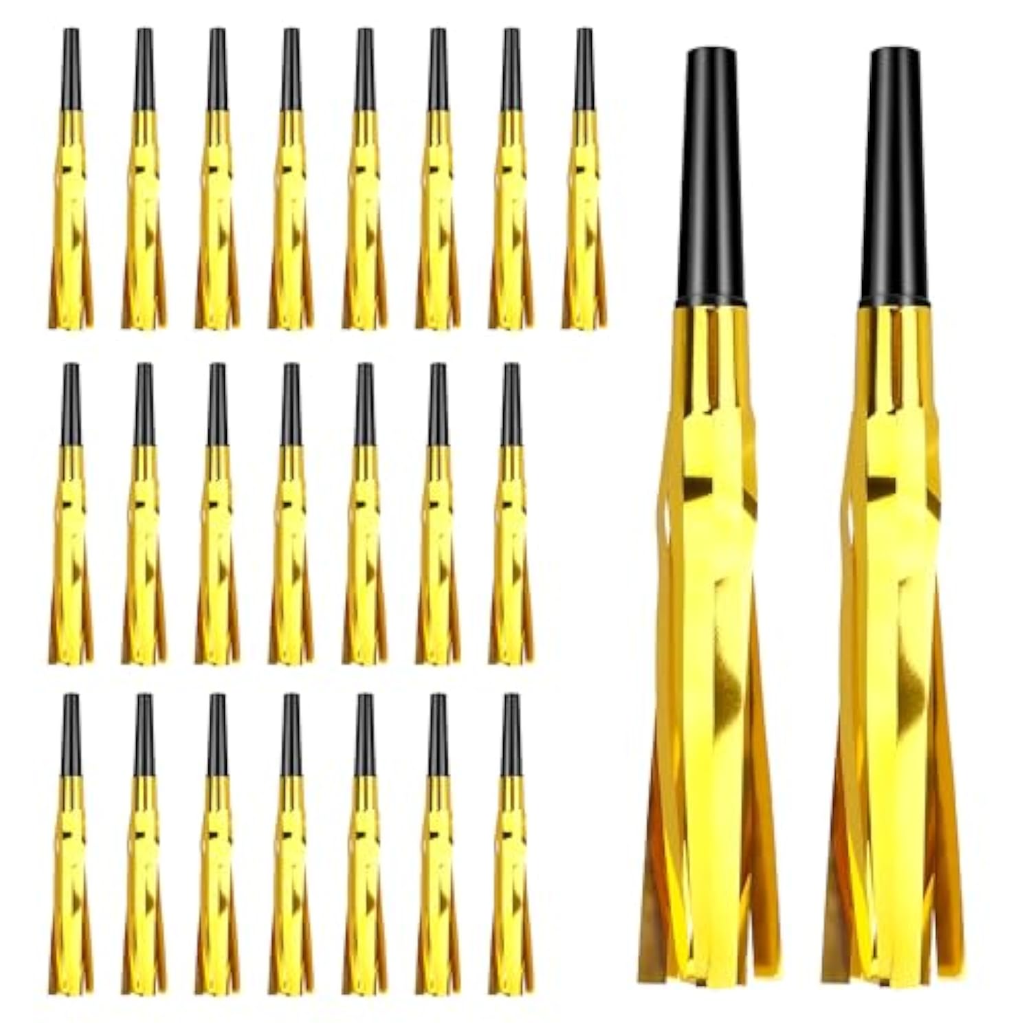 24-Pack Gold Glitter Noise Makers for Parties and Holidays