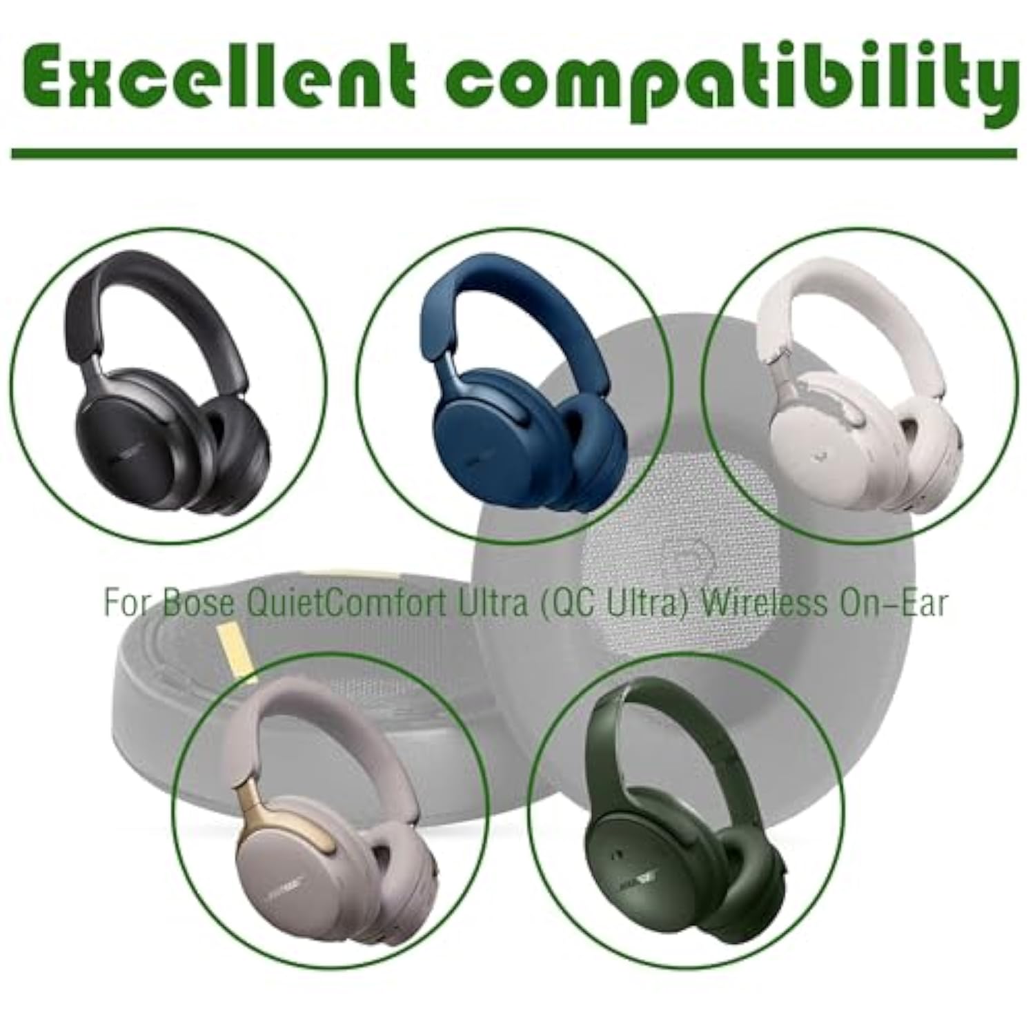 Cooling-Gel Qc Ultra Earpads Replacement Ear Cushions Compatible With Bose Quietcomfort Ultra (Qc Ultra) Wireless On-Ear Headphones Earcups Parts