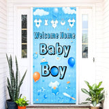 Welcome Home Baby Boy Door Banner, It’S A Boy Welcome Baby Boy Banner, Baby Shower Decorations For Boys, Gender Reveal Baby Shower Door Sign Party Decoration Inside Outside, Blue
