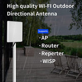 Outdoor 15Dbi Dual Band Wifi 2.4Ghz 5Ghz 5.8Ghz Long-Range Directional Panel Antenna With 10Ft Cable For Wifi Router Wireless Network Card Security Ip Camera Video Surveillance Monitor,