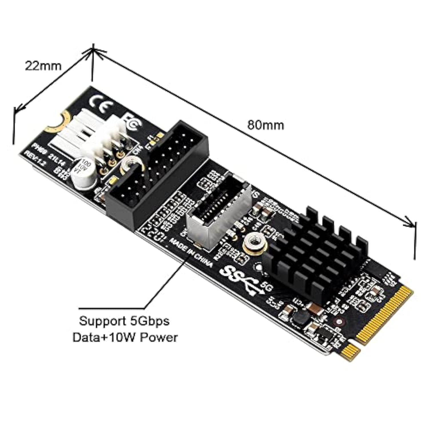 5Gbps Type-E Usb 3.1 Front Panel Socket & Usb 2.0 To Nvme Ngff M-Key Express C