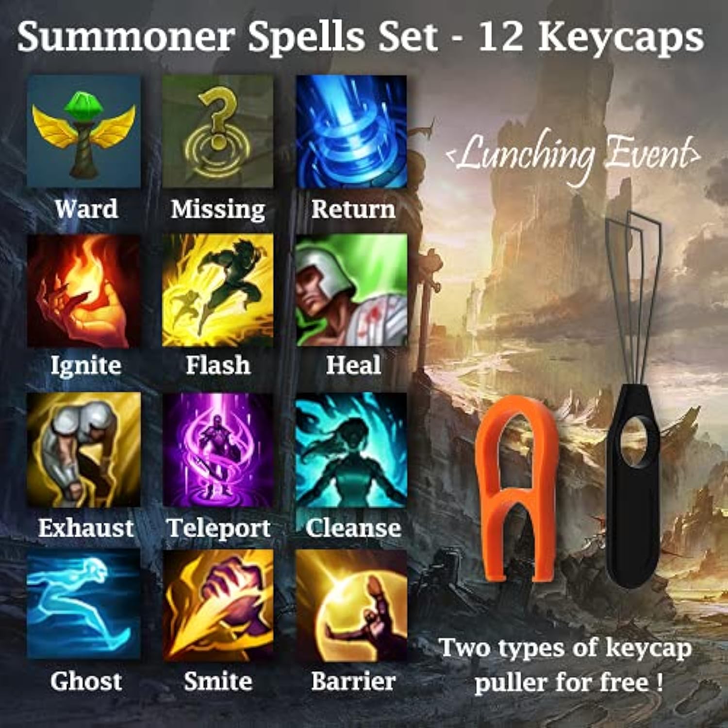 League Of Legends Custom Keycaps (Champion Hecarim) - Laser Engraved With Each