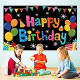 Colorful Happy Birthday Backdrop Banner 5x3ft Party Decor & Photo Prop