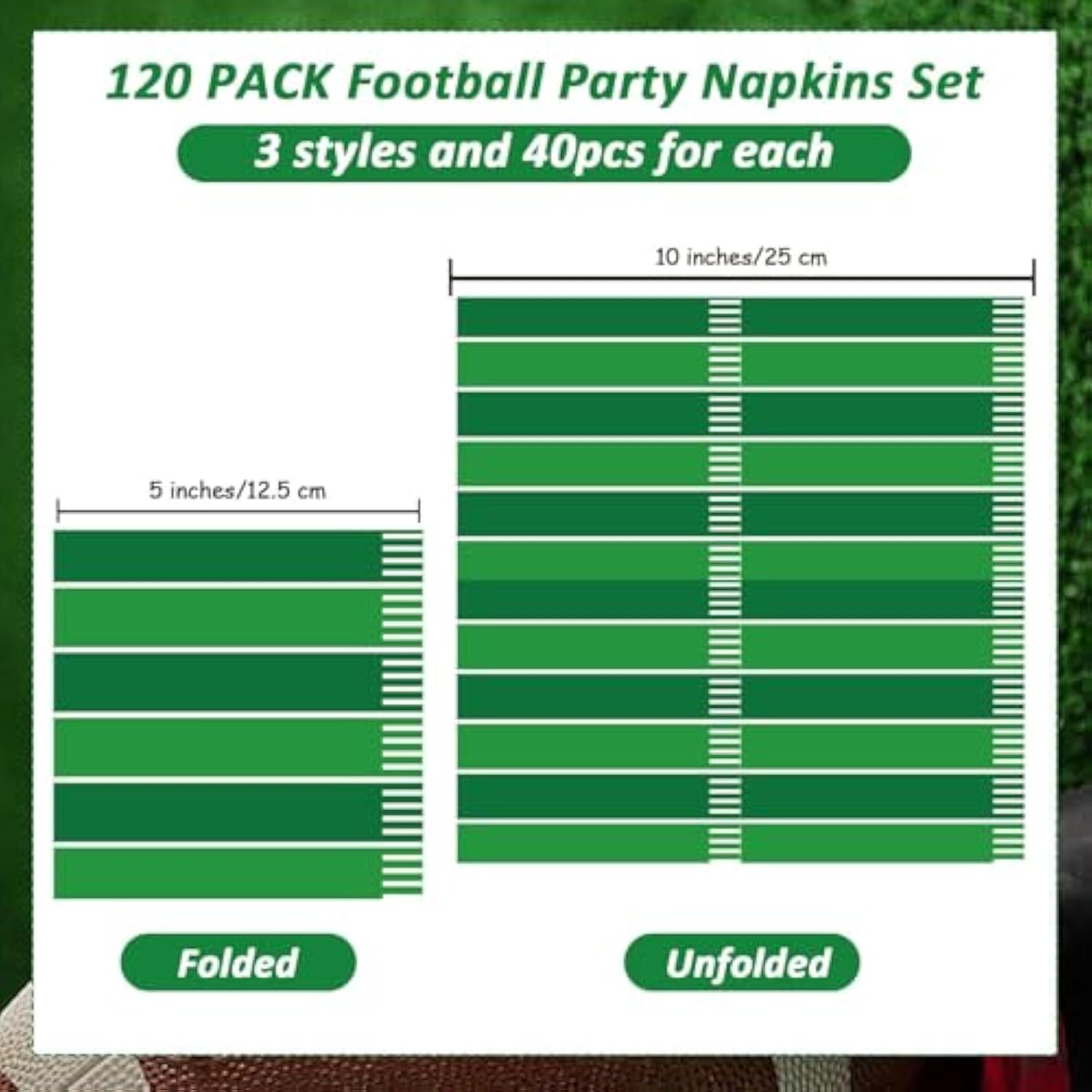 120Pcs Football Paper Napkins Supplies Disposable Football Birthday Napkins Set Decorations For Events Party Frenzy Game Time Tailgate Sports Party Favors, 3 Design