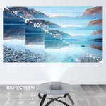 Mini Projector With Wifi Portable Projector Support 1080P 170" Mini Hd Movie Projector, Outdoor Projector Compatible With Phone/ Tablet/ Laptop/ Tv Stick/ Ps4/ Hdmi/Usb Wifi Grey