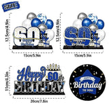 Happy 60Th Birthday Blue Acrylic Table Topper Centerpieces Set - Cheers To Sixty Years Old Birthday 60Th Bday Party Gift Decorations.