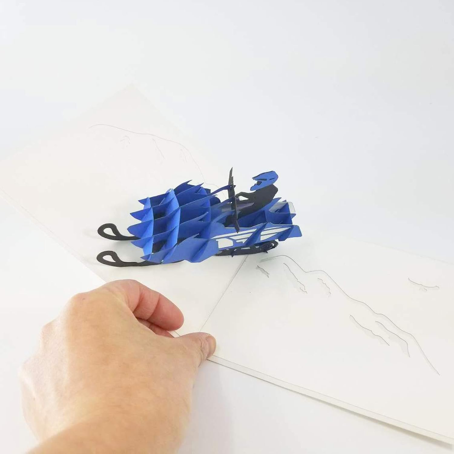 3D Snowmobile Pop Up Birthday Card, Father'S Day Card, Anniversary Card, Valentine'S Day Card, For Dad, Son, Husband, Boyfriend (Snowmobile Pop Up Card)