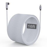 16Ft Extra Long Right Angle Usb C To Lightning Apple Iphone Charger Cable,90 Degree L-Shaped 5M Nylon Braided Pd Fast Charging Cable Data Sync Cord For Iphone 14/13/Pro/12/Max/11/X/Xs/Xr/8/Ipad?Mfi?