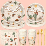 168 Pcs Boho Western Rodeo Birthday Party Supplies Cowboy Birthday Party Decorations, Howdy Cowgirl Supplies, Yeehaw Western Baby Shower Favors, Wild West Theme Tableware