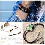 8Yd Braided Leather Cord Antique Genuine Leather Strap Folded Bolo Tie Cord Rope Lace For Necklace Bracelet Pendent Jewelry Making Beading Braiding (Black, Brown,Tan, Reddish Brown,4 Mm)
