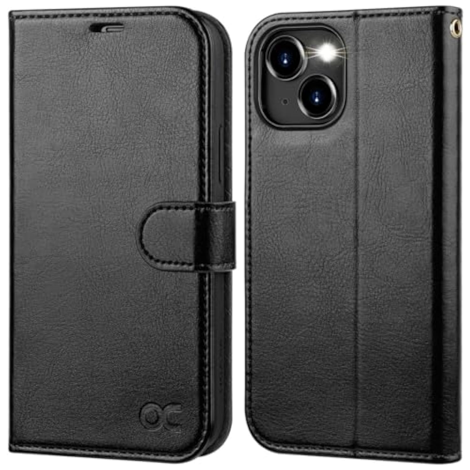 Compatible With Iphone 15 Wallet Case, Pu Leather Flip Folio Case With Card Holders Rfid Blocking Kickstand [Shockproof Tpu Inner Shell] Phone Cover 6.1 Inch 2023, Black