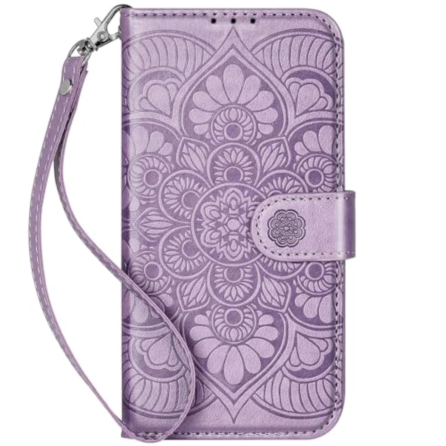 Wallet Case For Iphone 15,[Rfid Blocking] 3 Card Holder Stand With Credit Card Slot Pu Leather Magnetic Protective Flip Cover For Iphone 15 (Light Purple)