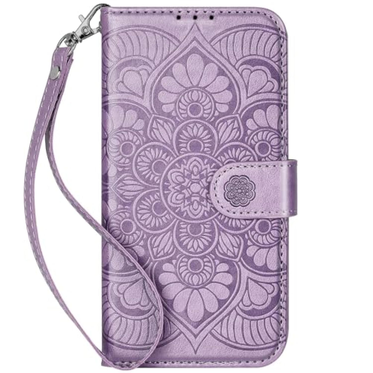 Wallet Case For Iphone 14,[Rfid Blocking] 3 Card Holder Stand With Credit Card Slot Pu Leather Magnetic Protective Flip Cover For Iphone 14 (Light Purple)