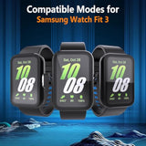 [2 Pack For Samsung Galaxy Fit 3 Watch Case With Tempered Glass Screen Protector,[Anti-Drop] [Anti-Scratch] Slim Thin Hard Pc Frame Face Cover,Shockproof & Non-Slip Watch Cover