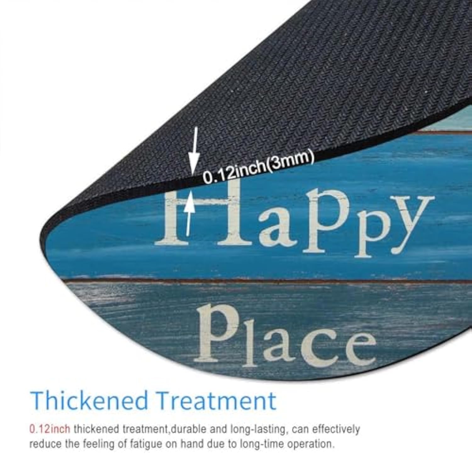 Round Mouse Pad, The Beach Is My Happy Place Customized Premium-Textured Mouse Mat, Washable Mousepads With Non-Slip Rubber Base Small Mousepad, 7.9×7.9×0.12 Inches