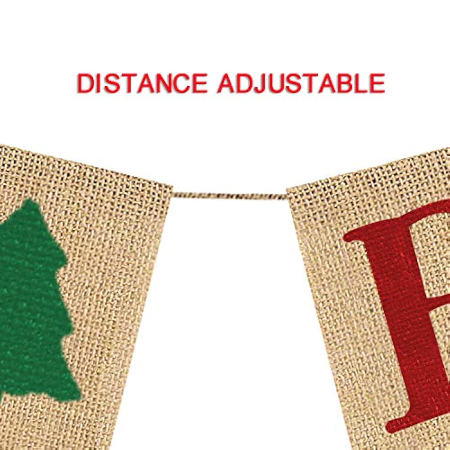 Be Merry Christmas Tree Garland | Holiday Bunting | Indoor/Outdoor Natural Burlap Banner