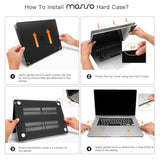 MOSISO Compatible with MacBook Air 15 inch Case 2025 2024 2023 Release M4 A3241 M3 A3114 M2 A2941, Hard Shell&Horizontal Vertical Right Bevel Pockets Bag&Keyboard Cover&Webcam Skin&Screen Film, Black