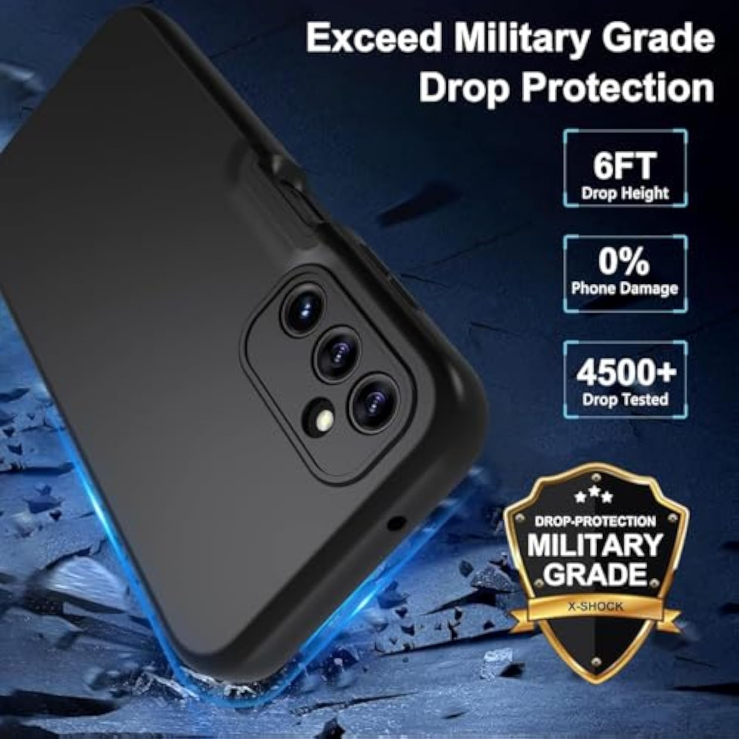 Samsung A14 5G Case, 360 Full Body Shockproof Protective Cover with Built-in Screen Protector for Samsung Galaxy A14 5G Black
