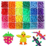 2880PCS Pony Beads Kit – 24 Colors, Large Hole Beads for Jewelry & Hair Crafts