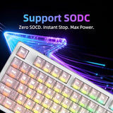 Fe87 V2 Wired Mechanical Keyboard, Dual 8Khz Polling Rate, Support Sodc/Latency As 0.125Ms/Argbhot Swappable, Gasket Sturcture Gaming Keyboard (White/White Snake Switch)