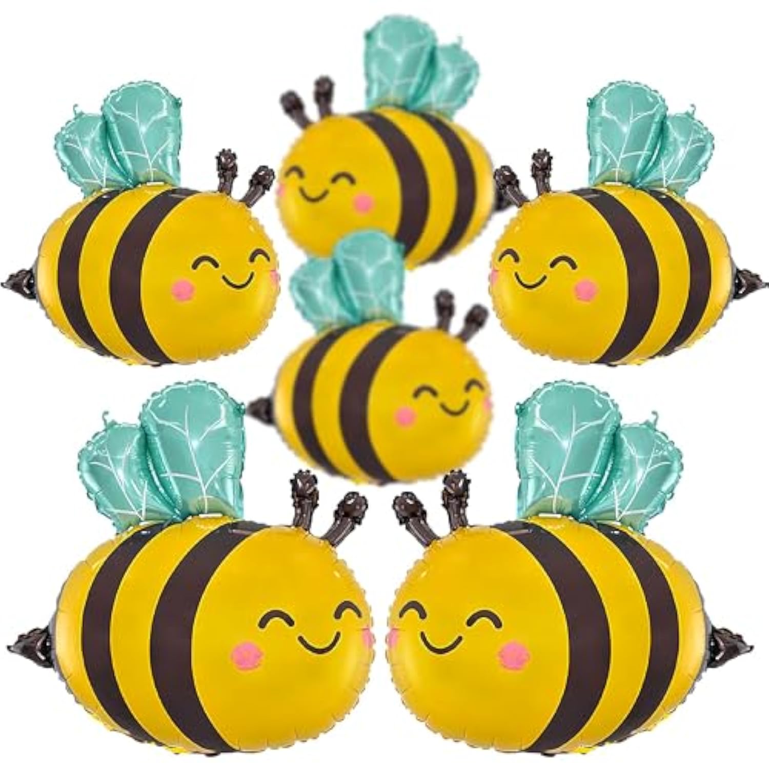 6 Pc Bee Foil Balloons: Bumble Bee Decor for Birthday, Baby Shower, & Gender Reveal