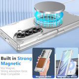 For Samsung Galaxy Z Fold 7 Case With Ring Holder Stand, Z Fold7 Magnetic Case Compatible Magsafe Accessories Screen Protector Hinge Cover Full-Body Slim Phone Case For Z Fold 7 Clear