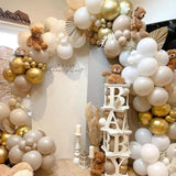 144pcs White Beige Gold Balloon Arch Kit for Boho Baby Shower Wedding Party