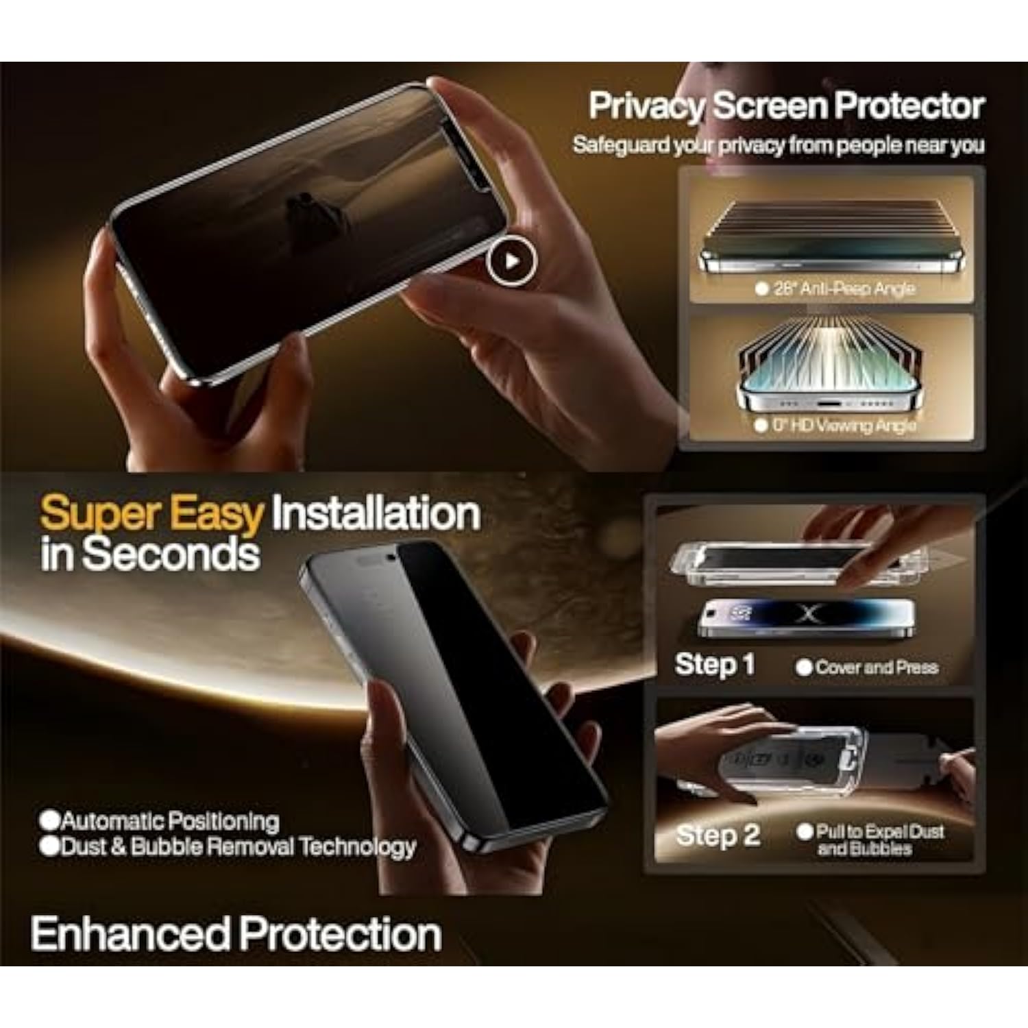 Lfgkmz 2 Pack Tempered Glass Screen Protector For Iphone 16 Pro 6.3",[Military Grade Shatterproof],Auto Install,Ultra Hd,9H Hardness,Zero Bubble