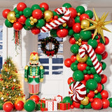 Christmas Balloon Garland Arch Kit, Red Green Gold Christma Balloon