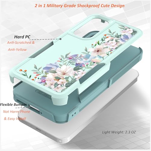 for  Galaxy A35/A55 5G Case: Cute Flowers Floral Design for Girls Women Slim Soft TPU Bumper Shockproof Silicone Cell Phone Cover A35 A55