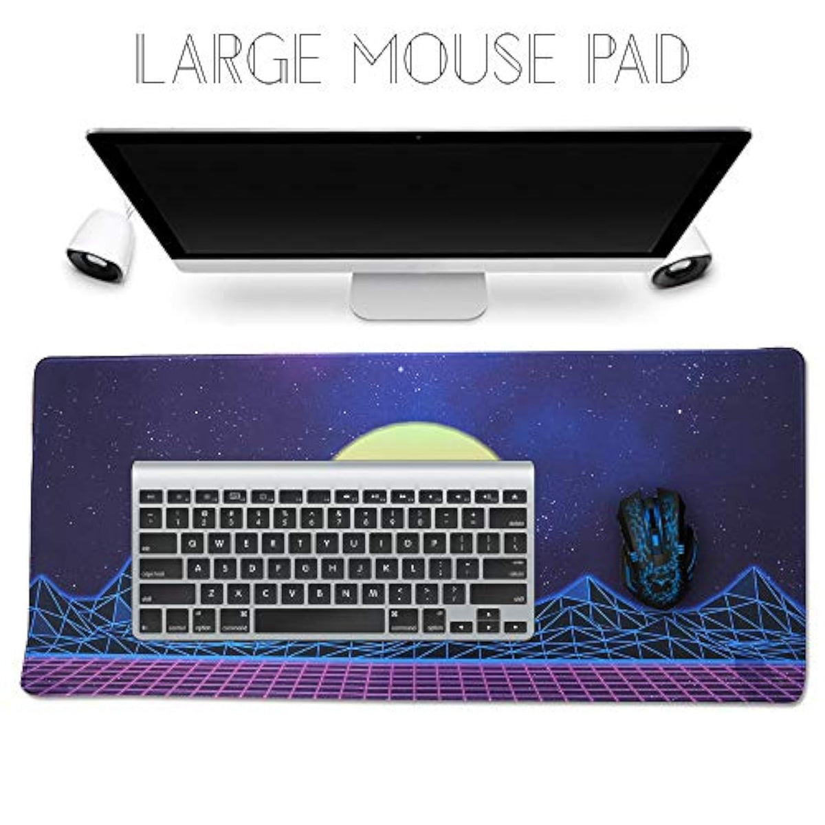 Large Gaming Mouse Pad, Extended Xxl Desk Pad & Non-Slip Rubber Mat For Mice And Keyboard With Stitched Edges ?90X40 Zisesun011?