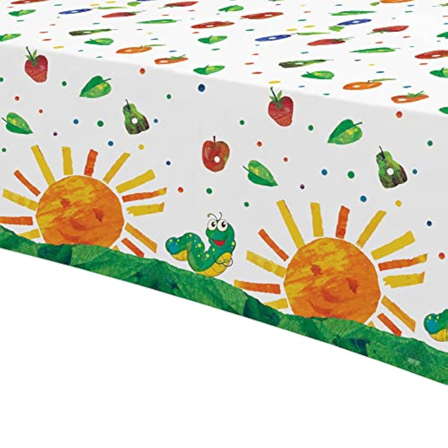 Hungry Theme Caterpillar Party Tablecloth Decorations - Disposable Caterpillar Birthday Table Cover Party Supplies For Birthday Baby Shower - 3 Pack (54In X 108In)