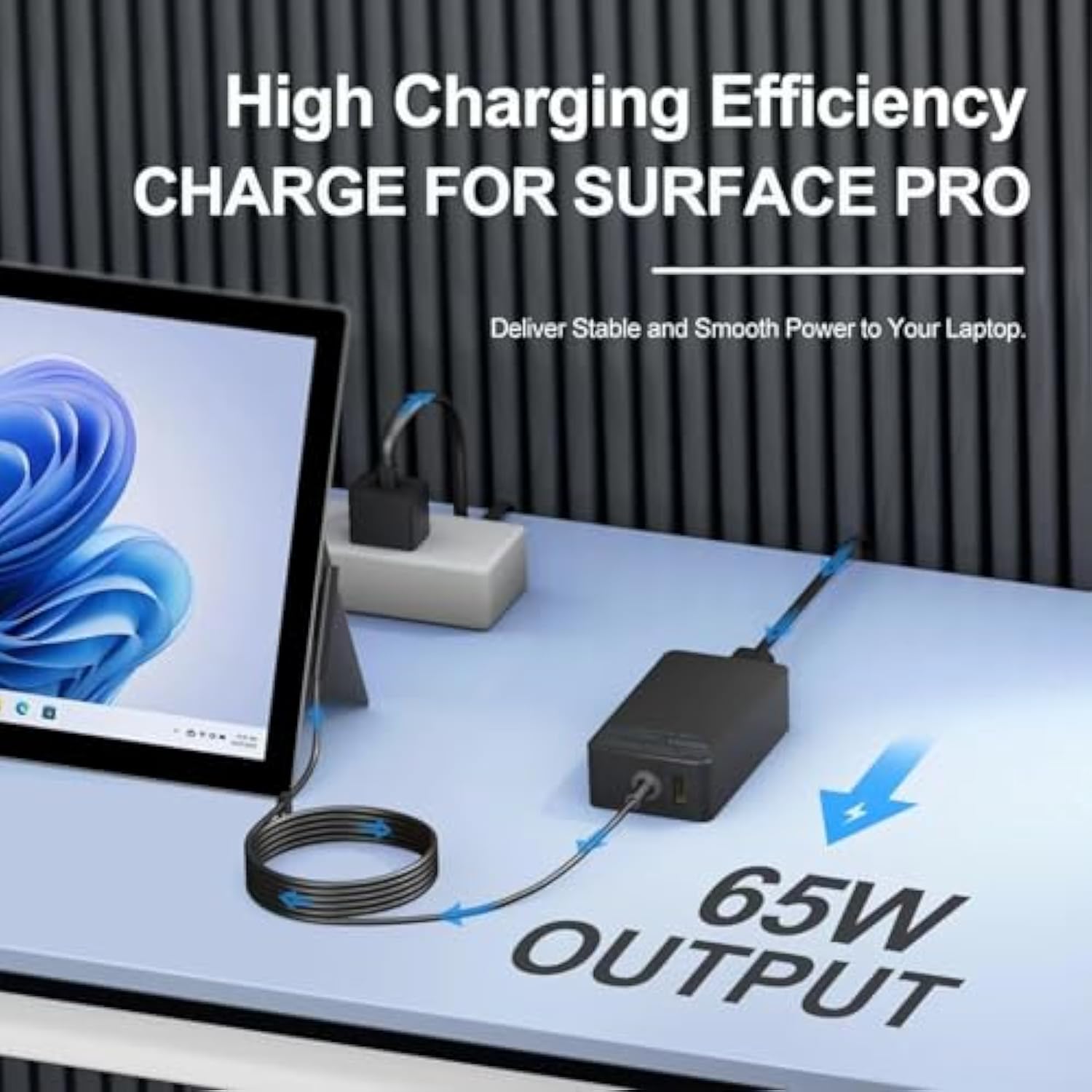 Surface Pro Charger 65W, Surface Laptop Charger For Microsoft Surface Pro 9/8/