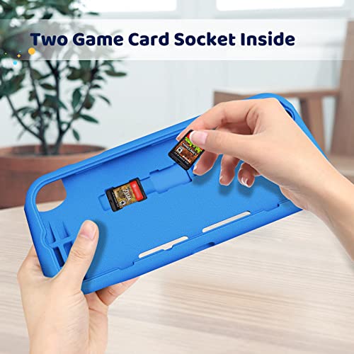Kids Case Compatible with Nintendo Switch with Game Card Slots - [Ultralight] Shockproof Protective Cover with Ergonomic Grip, Kids Friendly Grip