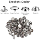 5/8 Inch (15Mm) Leather Snap Fastener Kit Tool 200 Pcs (50 Sets) Snaps