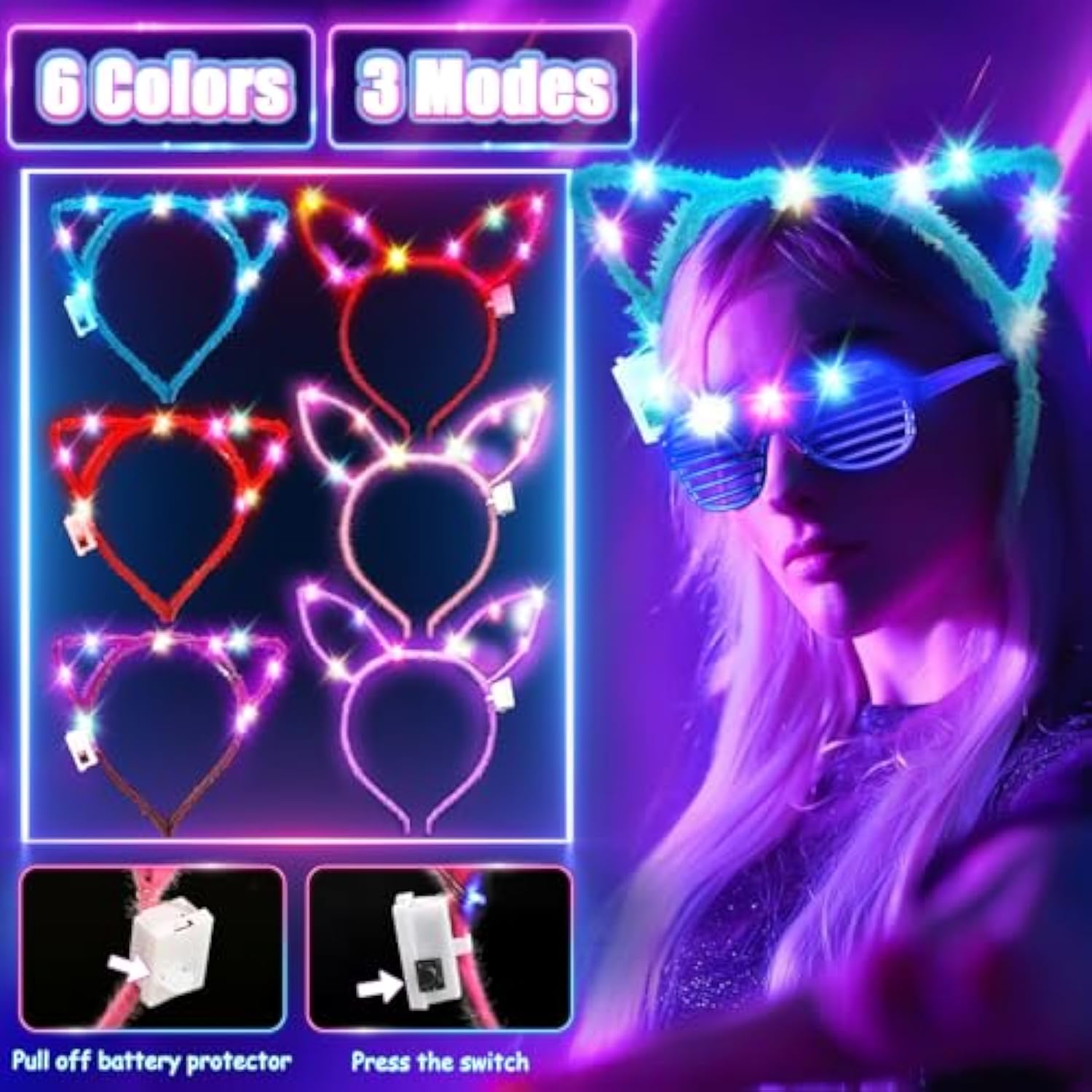 269-Piece LED Light-Up Party Favors with Glow Sticks, Glasses, and Toys