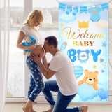 Welcome Baby Banner Welcome Home Baby Boy Door Banner Blue It’S A Boy Gender Reveal Decorations Indoor Ourdoor