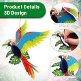 6 Pcs Tropical Birds Honeycombs, Parrot Honeycomb Decorations, Parrot Paper Cutouts Hanging Decorations For Summer, Jungle, Rainforest Party Supplies