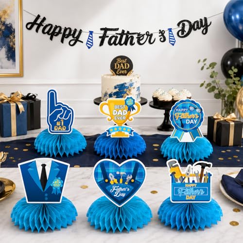 3D Honeycomb Centerpiece Banner Set Fathers Day