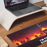 Dumpster Fire Funny Mouse Pad, I'M Fine, It'S Fine Desk Mat, Xl Anime Gaming Keyboard Mat, Non-Slip Rubber Base, Big Extended Desk Protector For Home Office, 31.5×11.8 Inch (Dumpster Fire)