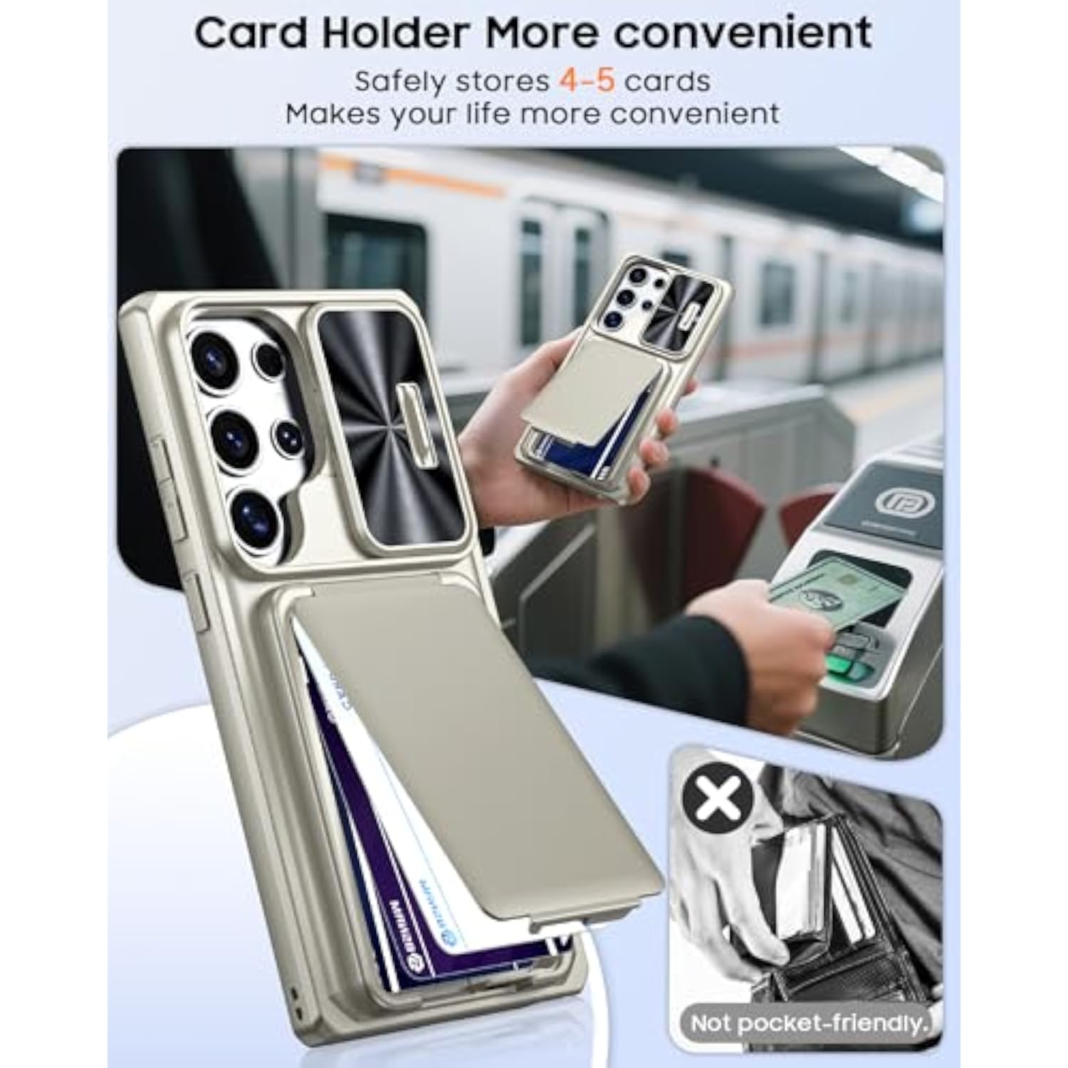 Samsung Galaxy S24 Ultra Rugged Heavy Duty Phone Case with RFID Blocking and Card Holder